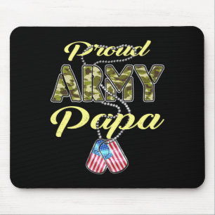 Stolzer Army-Papa-Flag-Tarn-Dog-Tags-Stolz-Militär Mousepad