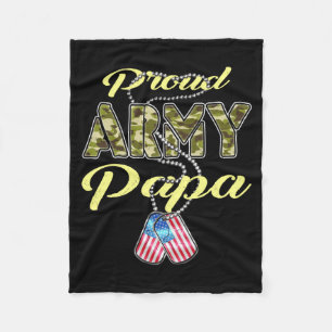 Stolzer Army-Papa-Flag-Tarnung-Hundeanhänger Stolz Fleecedecke
