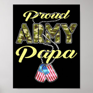Stolzer Army-Papa-Flag-Tarnung-Hundeanhänger Stolz Poster