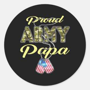Stolzer Army-Papa-Flagge-Camo-Hundeanhänger Stolz Runder Aufkleber