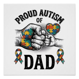 Stolzer Autism-Vater Vintage-Gravur-Bewusstseins-S Poster