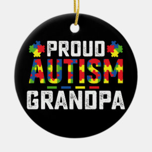 Stolzer Autismus-Opa Awareness Autist Familie Keramik Ornament
