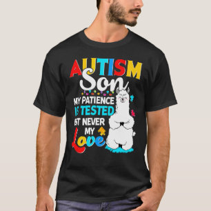 Stolzer Autismus-Sohn Llama Puzzle Autismus-Sohn-B T-Shirt