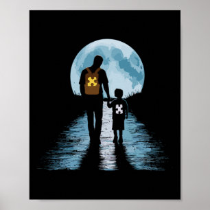 Stolzer Autismus-Vater Vater und Sohn Autismus Poster