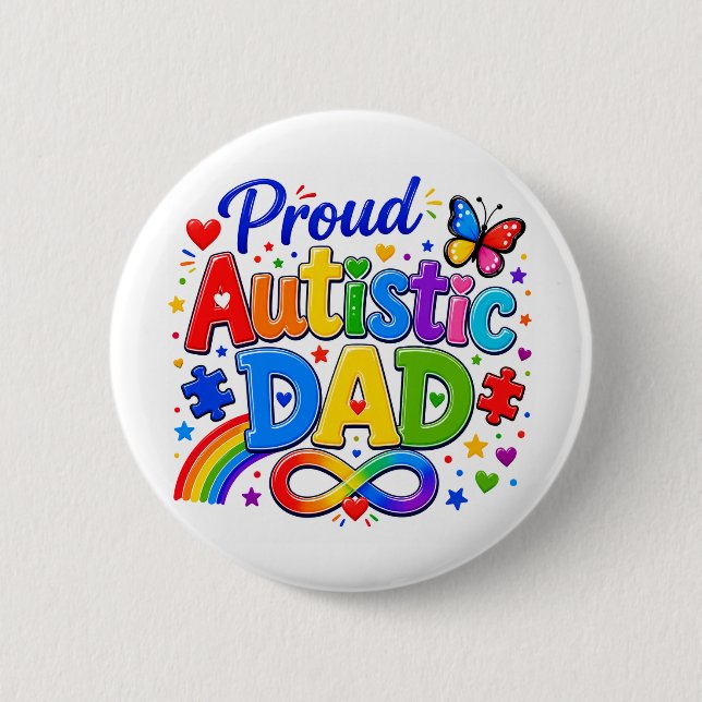 Stolzer autistischer Vater Button Pin (Vorderseite)