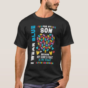Stolzer autistischer Vater Ich trage Blau für mei T-Shirt