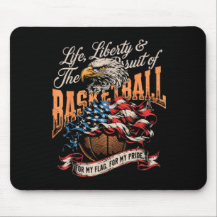 Stolzer Basketball Amerikanischer Flagge Patriotis Mousepad