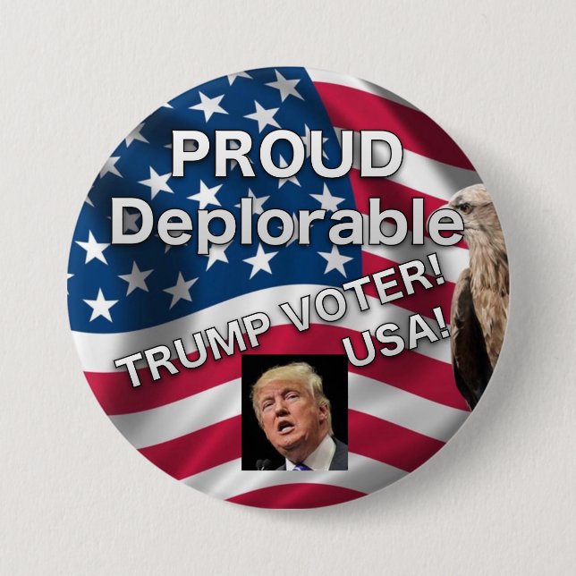 STOLZER BEDAUERNSWERTER TRUMPF-WÄHLER-KNOPF BUTTON (Vorderseite)