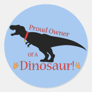 stolzer Besitzer eines Dinosauriers Runder Aufkleber