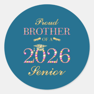 Stolzer Bruder 2026 Senior Absolvent Runder Aufkleber