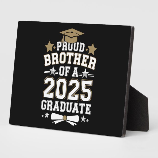 stolzer Bruder einer 2025 Abschluss-Graduate-Famil Fotoplatte (Seite)