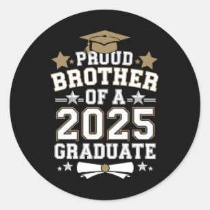 stolzer Bruder einer 2025 Abschluss-Graduate-Famil Runder Aufkleber