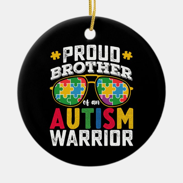 stolzer Bruder einer Familie des Autismus Kriegers Keramik Ornament (Vorne)