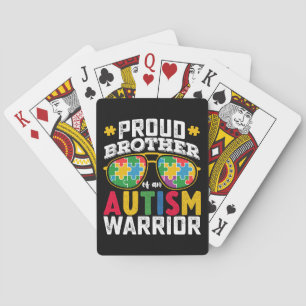 stolzer Bruder einer Familie des Autismus Kriegers Spielkarten