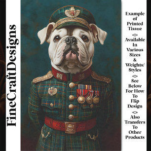 Stolzer Bulldogge, Militäruniform CF2 Decoupage Seidenpapier