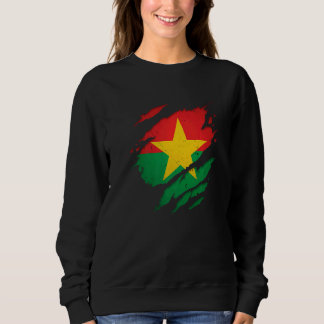 Stolzer Burkinabé Zerrissene Zerrissene Flagge Bur Sweatshirt