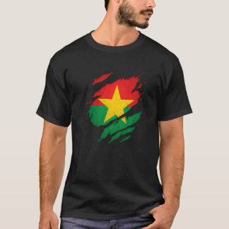Stolzer Burkinabé zerrissene zerrissene Flagge Bur T-Shirt