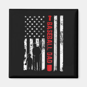 Stolzer Bysebyll Vater Amerikanische Flagge Sport  Magnet
