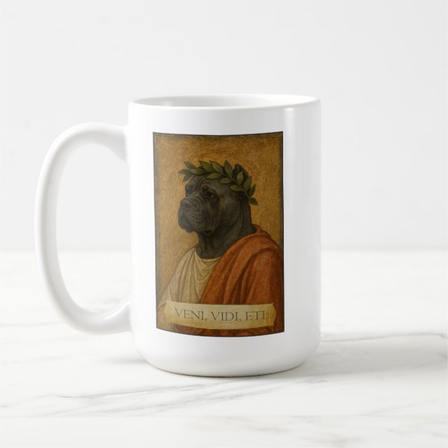 Stolzer Cane Corso "Veni, Vidi, Eti" Kaffeetasse (Links)