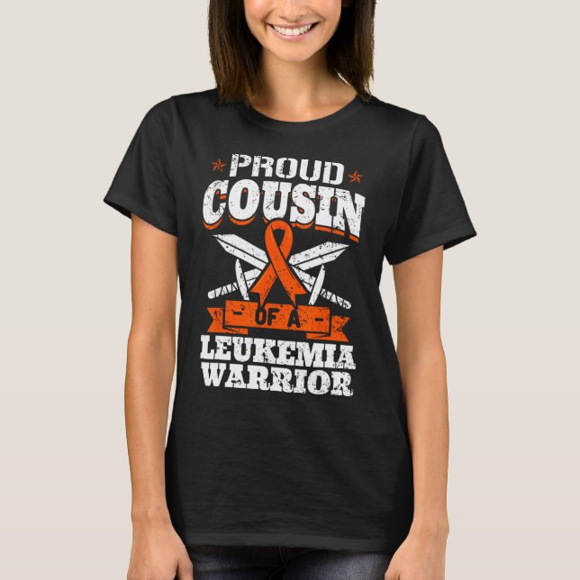 Stolzer Cousin einer Leukämie Warrior Cuz Bewussts T-Shirt (Vorderseite)