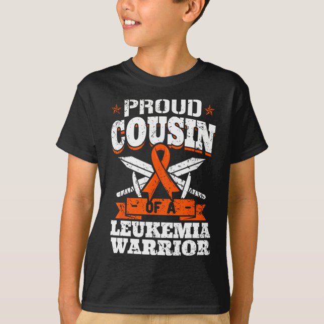 Stolzer Cousin einer Leukämie Warrior Cuz Bewussts T-Shirt (Vorderseite)