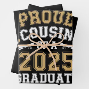 Stolzer Cousin eines Absolventen der Familie 2025 Geschenkpapier Set