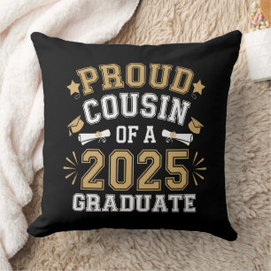 Stolzer Cousin eines Absolventen der Familie 2025  Kissen
