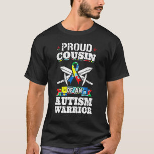 Stolzer Cousin eines Autismus Krieger Autistische T-Shirt