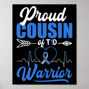 Stolzer Cousin T1d Krieger Diabetes Bewusstsein Bl Poster