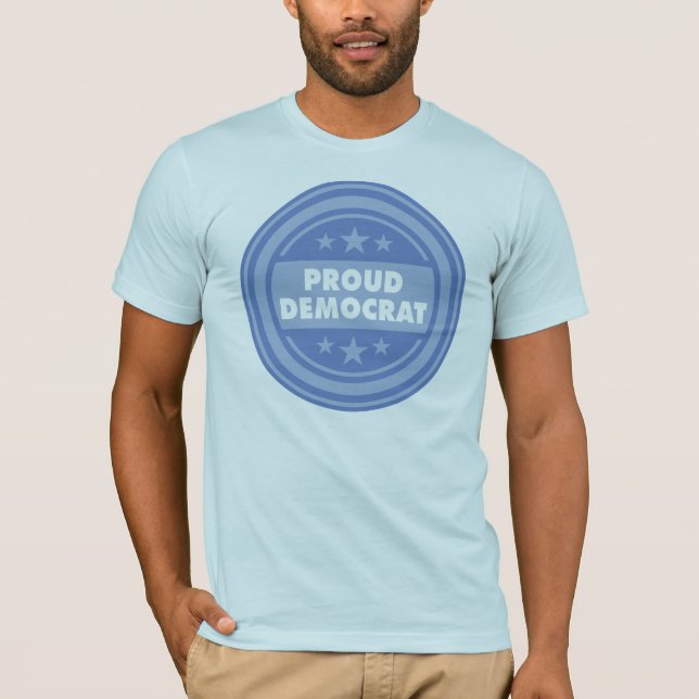 Stolzer Demokrat, Unisexsitz, kurzes T-Shirt (Vorderseite)