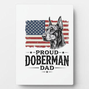Stolzer Dobermann-Vater Vintage-Flagge Vektor-Desi Fotoplatte