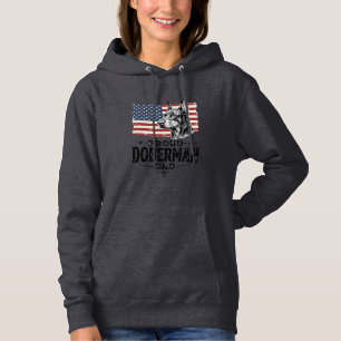 Stolzer Dobermann-Vater Vintage-Flagge Vektor-Desi Hoodie