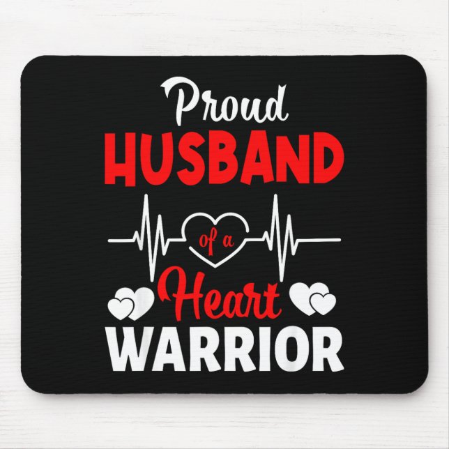 Stolzer Ehemann eines Herzens Kriegers CHD-Bewusst Mousepad (Vorne)