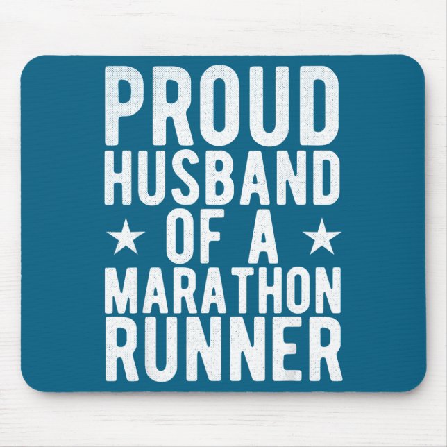 Stolzer Ehemann Marathonläufer Frau Illustration Mousepad (Vorne)