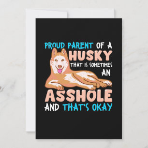 Stolzer Elternteil eines Husky-Hundes Einladung