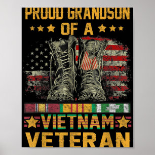 Stolzer Enkel einer vietnamesischen Veteranenflagg Poster