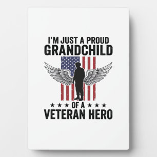 Stolzer Enkel eines Veteranen Held Patriotisches D Fotoplatte