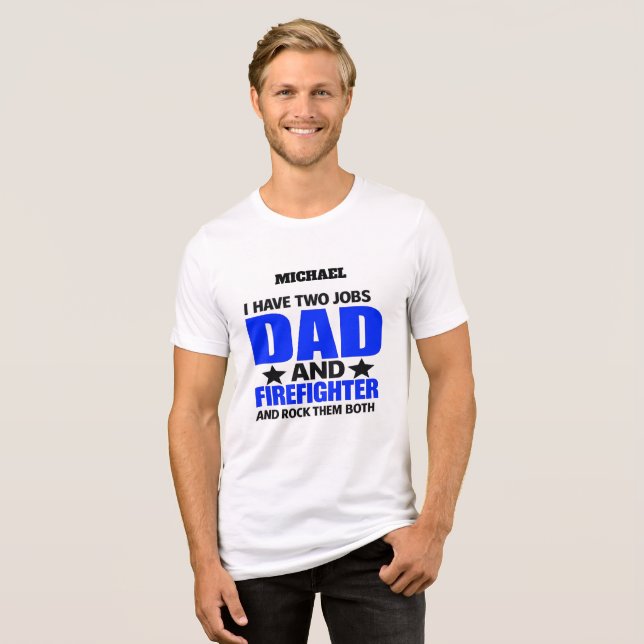 Stolzer Feuerwehrmann-Vater Tri-Blend Shirt (Vorderseite voll)