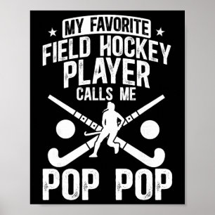 Stolzer Field-Hockey-Oppa eines Field-Hockey-Spiel Poster