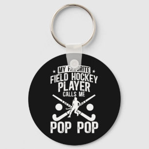 Stolzer Field-Hockey-Oppa eines Field-Hockey-Spiel Schlüsselanhänger