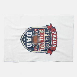 Stolzer Flag Football Vater Vintage Patriotisches Geschirrtuch