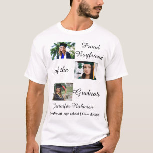 Stolzer Freund der Absolventin mit benutzerdefinie T-Shirt
