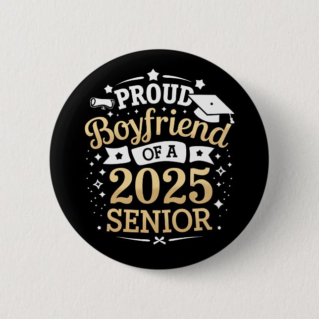 Stolzer Freund eines 2025-Graduate-Abschlusses Button (Vorderseite)