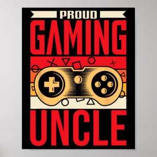 Stolzer Gaming-Onkel Gamer Videospiele Spiel Gamer Poster