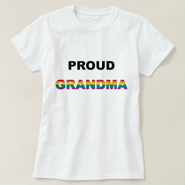 Stolzer Großmutter-Regenbogen LGBT T-Shirt (Design vorne)