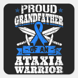 Stolzer Großvater eines Ataxia Warrior Blue Awaren Quadratischer Aufkleber