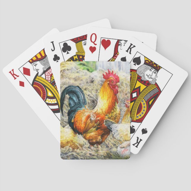 Stolzer Hahn Spielkarten (Rückseite)