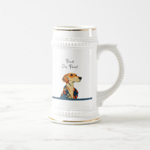 Stolzer Hunde-Eltern-Becher – Vintage orangefarben Bierglas