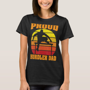 Stolzer Hürdenläufer-Vater Vintage Retro Sonnenunt T-Shirt