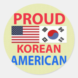 Stolzer koreanischer Amerikaner Runder Aufkleber